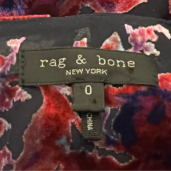 Rag & Bone Eloise Floral Velvet Multicolor Mini Dress 0 - Picture 7 of 11
